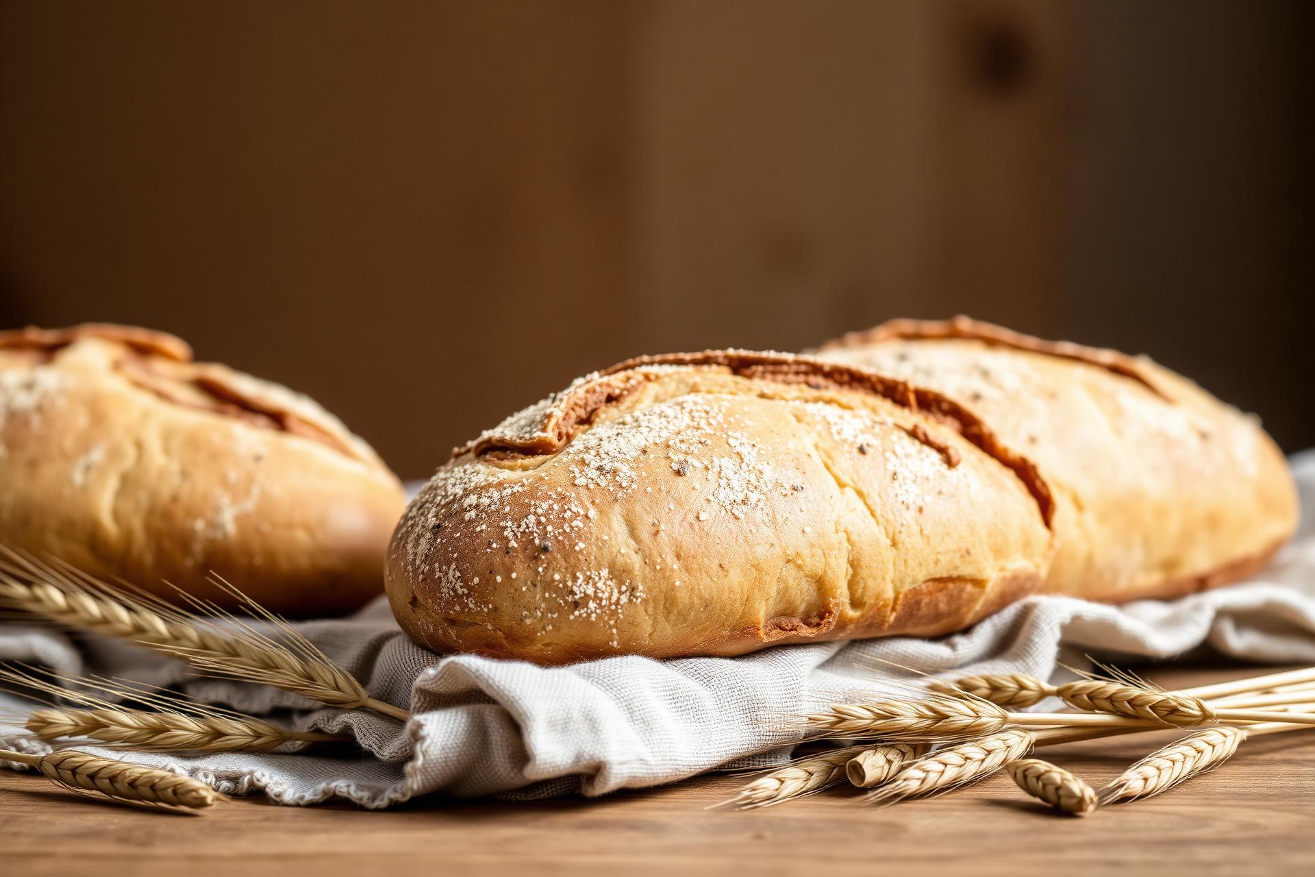 Fresh artisan wholegrain bread